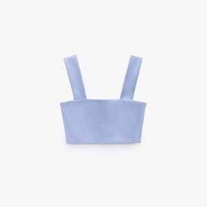 Zara Light Blue Crop Top